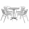 Promo 🎁 Flash Furniture 27.5 In. Round Aluminum Indoor-Outdoor Table With 4 Slat Back Arm Chairs 🔥 2 Promo 🎁 Flash Furniture 27.5 In. Round Aluminum Indoor-Outdoor Table With 4 Slat Back Arm Chairs 🔥 -Kitchen Sales Store masterFLSH1347