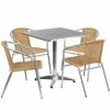 Best Sale β€οΈ Flash Furniture 27.5 In. Square Aluminum Indoor-Outdoor Table With 4 Rattan Arm Chairs π₯ 1 Best Sale β€οΈ Flash Furniture 27.5 In. Square Aluminum Indoor-Outdoor Table With 4 Rattan Arm Chairs π₯ -Kitchen Sales Store masterFLSH1355