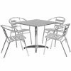 Outlet 🤩 Flash Furniture 31.5 In. Square Aluminum Indoor-Outdoor Table With 4 Slat Back Chairs ❤️ 1 Outlet 🤩 Flash Furniture 31.5 In. Square Aluminum Indoor-Outdoor Table With 4 Slat Back Chairs ❤️ -Kitchen Sales Store masterFLSH1364