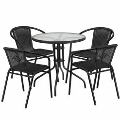 Promo 🧨 Flash Furniture Aluminum 5-Piece Round Outdoor Bistro Set ⌛