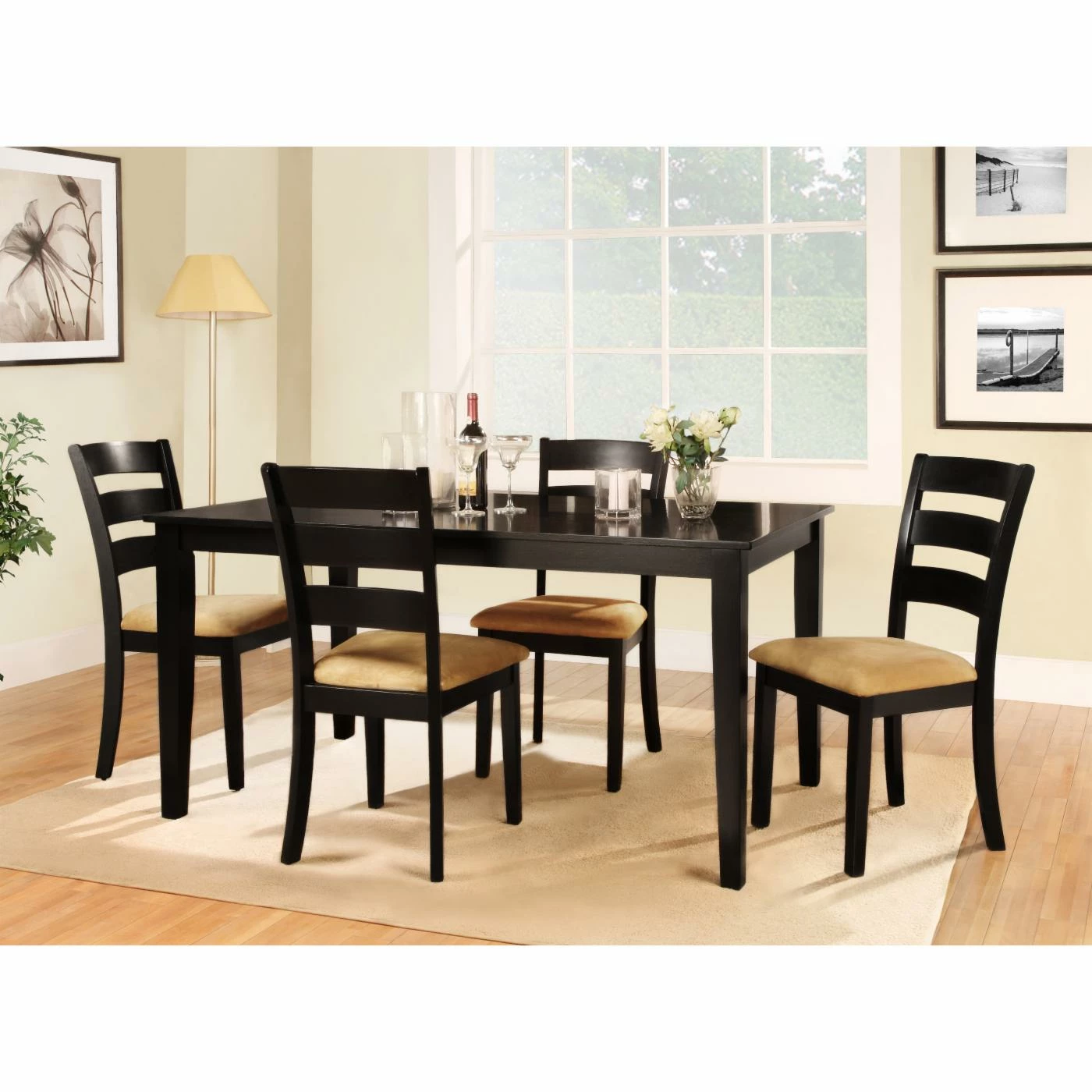 Cheap βοΈ Homelegance Weton Home Tibalt 5 Piece Rectangle Black Dining Table Set - 60 In. With Ladder Back Chairs π 3 Cheap βοΈ Homelegance Weton Home Tibalt 5 Piece Rectangle Black Dining Table Set - 60 In. With Ladder Back Chairs π