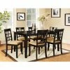 Outlet 🔥 Homelegance Tibalt 7 Pc. Rectangle Black Dining Table Set - 60 In. With 6 Window Back Chairs 🔔 -Kitchen Sales Store masterHME2079
