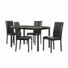 Buy 🔥 Chelsea Lane Rectangle Weston Home Tempe 5-Piece Metal Table With Faux Marble Top Dining Set - Dark Brown 🧨 -Kitchen Sales Store masterHME2610