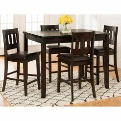 Best Pirce 🎉 Rectangle Jofran Dark Rustic Prairie 5 Piece Counter Height Dining Set 🤩