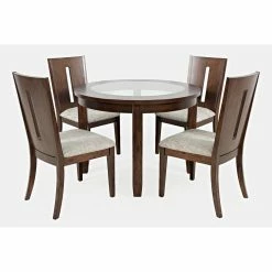 Deals 🛒 Jofran Urban Icon 5 Piece Contemporary Round Upholstered Dining Set 🔔