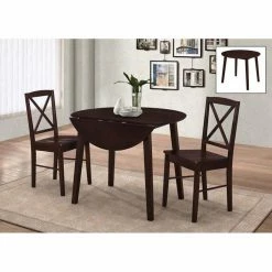 Cheapest ✔️ K&B Furniture Round K & B Furniture Rowley 3-Piece Dining Set 🛒
