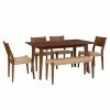 Cheap ✨ Rectangle Powell Cadence 6-Piece Dining Set - Brown 🧨 -Kitchen Sales Store masterLHD2451