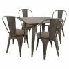 Discount 🔥 Square LumiSource Oregon 5 Piece Industrial Dining Set 🔥 -Kitchen Sales Store masterLUS1017