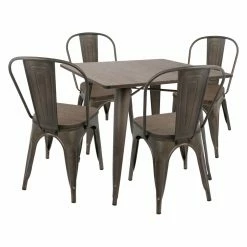 Discount 🔥 Square LumiSource Oregon 5 Piece Industrial Dining Set 🔥