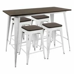 Wholesale ⭐ Rectangle LumiSource Oregon 5 Piece Counter Dining Table Set ✔️