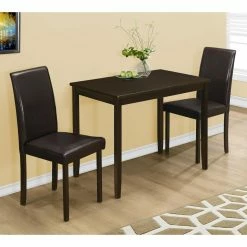 Kitchen Sales Store 8 Best Pirce ❤️ Rectangle Monarch Specialties Danielle 3 Piece Dining Table Set ⌛