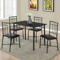 Hot Sale 🎉 Rectangle Monarch Specialties Veronica 5 Piece Dining Table Set 🔥