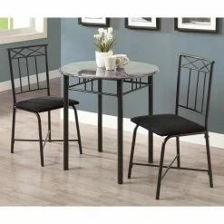 Cheapest ⌛ Monarch Specialties Duncan 3 Piece Round Dining Table Set 🔥