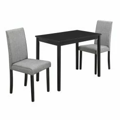 Coupon ❤️ Rectangle Monarch Specialties 3 Piece Dining Table Set - Fabric ✔️