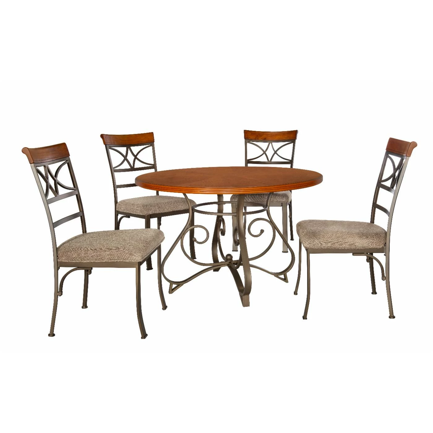 Best reviews of π Round Powell Hamilton 5-Piece Dining Set - Brushed Faux Medium Cherry And Matte Pewter And Bronze π 3 Best reviews of π Round Powell Hamilton 5-Piece Dining Set - Brushed Faux Medium Cherry And Matte Pewter And Bronze π