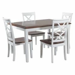 Best Pirce ⭐ Rectangle Powell Harrison 5 Piece Dining Set 😍