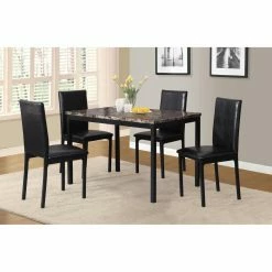 Flash Sale ❤️ Rectangle Roundhill Furniture Citico 5 Piece Metal Faux Marble Dining Set 👍