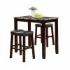 Best Sale 💯 Rectangle Roundhill Furniture 3 Piece Counter Height Breakfast Table Set ✔️ -Kitchen Sales Store masterROUN124