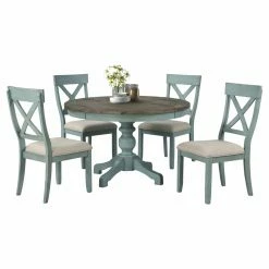 Best Pirce 🔥 Roundhill Furniture Prato 5 Piece Round Dining Table Set 💯
