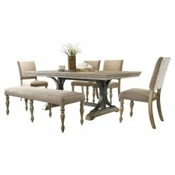 Cheap 🔔 Rectangle Roundhill Furniture Birmingham 6 Piece Dining Set 🎁