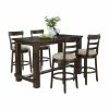 Hot Sale 🎁 Rectangle Roundhill Furniture Kessel 5 Piece Wood Counter Height Dining Table Set 🥰 -Kitchen Sales Store masterROUN562