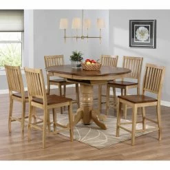 Cheapest 🧨 Sunset Trading Brookdale 7 Piece Oval Counter Height Table Set With Brookdale Stools ⌛