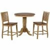 Outlet 🧨 Sunset Trading 3-Piece Brook 36 In. Round Pub Dining Table Set With Slat Back Stools ❤️ -Kitchen Sales Store masterSET734
