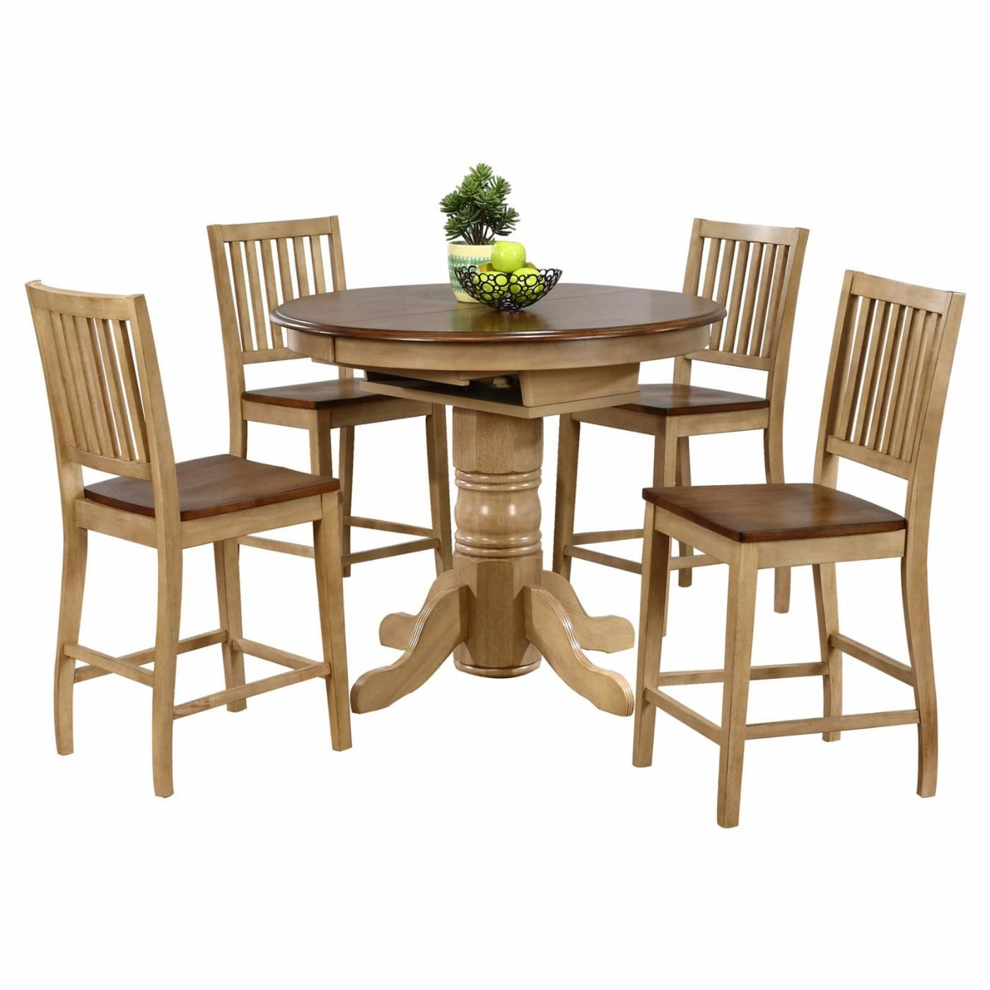 Promo 🛒 Oval Sunset Trading 5-Piece Brook Butterfly Leaf Pub Dining Table Set With Slat Back Stools 😉 3 Promo 🛒 Oval Sunset Trading 5-Piece Brook Butterfly Leaf Pub Dining Table Set With Slat Back Stools 😉