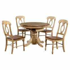 Hot Sale ๐ฅฐ Oval Sunset Trading 5-Piece Brook Pedestal Dining Set With Napoleon Chairs ๐
