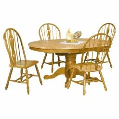 Best Pirce ๐ Oval Sunset Trading 5-Piece Pedestal Butterfly Leaf Dining Set With Keyhole Chairs โจ