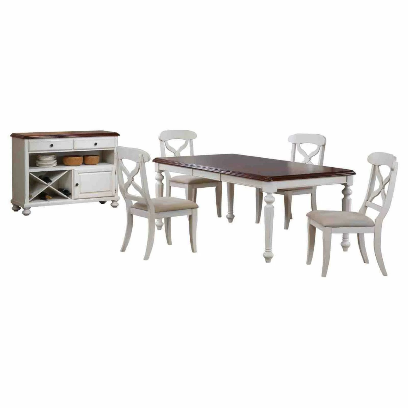 Budget 🎁 Casual Dining Sets Sunset Trading 6-Piece Andrews Butterfly Leaf Dining Table Set With Server ✔️ 3 Budget 🎁 Casual Dining Sets Sunset Trading 6-Piece Andrews Butterfly Leaf Dining Table Set With Server ✔️