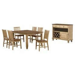 Discount ✔️ Casual Dining Sets Sunset Trading 8-Piece Brook Extension Dining Set With Server 🛒