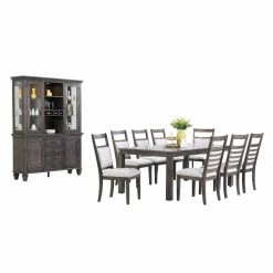 Best reviews of 🧨 Rectangle Sunset Trading Shades Of Gray 11 Piece Dining Table Set With China Cabinet 😀
