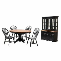 Kitchen Sales Store 19 Wholesale 👍 Round Sunset Trading 7 Piece Dining Table Set With China Cabinet 🔔