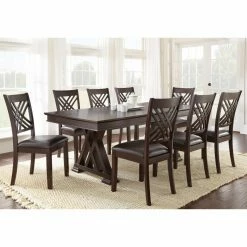Deals 👍 Steve Silver Co. Rectangle Steve Silver 9 Piece Adrian Dining Table Set 🔔