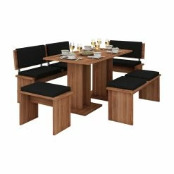 Best deal 🎁 Rectangle Furniture.Agency Bond 5 Piece Dining Table Set - Plum / Black 🎁