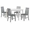 New ⌛ Rectangle Manor Park White / Grey Modern 5 Piece Dining Set ❤️ -Kitchen Sales Store masterWAL781