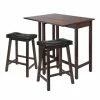 Promo ❤️ Rectangle Winsome Lynnwood 3 Piece Drop Leaf Small Kitchen Table With 2 Cushion Saddle Seat Stools ❤️ -Kitchen Sales Store masterWI427