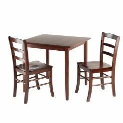 New โ Square Winsome Groveland 3 Piece Small Dining Set - Antique Walnut ๐ฅฐ