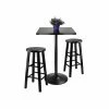 Top 10 🎁 Rectangle Winsome Obsidian Black 3 Piece Counter Height Dining Set With Stools 🥰 -Kitchen Sales Store masterWI572