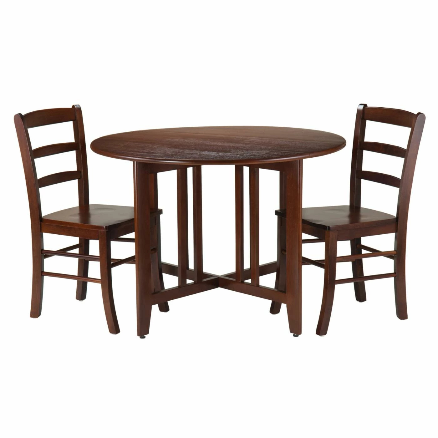 Discount ๐งจ Winsome Trading Alamo 3 Piece Round Dining Table Set With Ladder Back Chairs ๐ 3 Discount ๐งจ Winsome Trading Alamo 3 Piece Round Dining Table Set With Ladder Back Chairs ๐