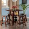 Hot Sale 🧨 Square Winsome Orlando 5 Piece Counter Height Dining Table Set With Backless Stools 🧨 -Kitchen Sales Store masterWI753