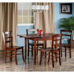 Best Pirce โค๏ธ Square Winsome Pulman 5 Piece Extension Dining Table Set ๐