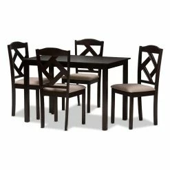 Deals 💯 Rectangle Baxton Studio Ruth 5 Piece Rectangular Dining Set 💯