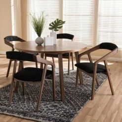 Hot Sale 🧨 Baxton Studio Wendy 5 Piece Round Dining Set 🎁