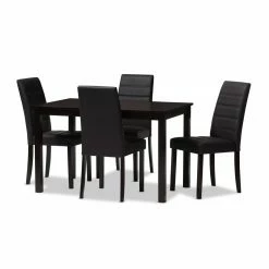 New 🤩 Rectangle Baxton Studio Lorelle 5 Piece Dining Table Set ⌛