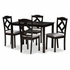 Wholesale 🔥 Rectangle Baxton Studio Ruth 5 Piece Contemporary Dining Set ⌛