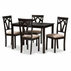 Wholesale 😍 Rectangle Baxton Studio Sylvia 5 Piece Contemporary Dining Set 🔔