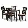 New 🎁 Rectangle Baxton Studio Minette Upholstered 5 Piece Dining Table Set 🥰 -Kitchen Sales Store masterWSI4454