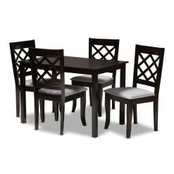 Buy 👏 Rectangle Baxton Studio Verner 5 Piece Dining Table Set 😉